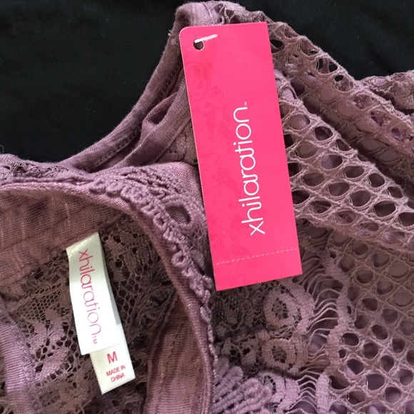 Mauve High neck lace sleeveless top Sz M New - Picture 4 of 13